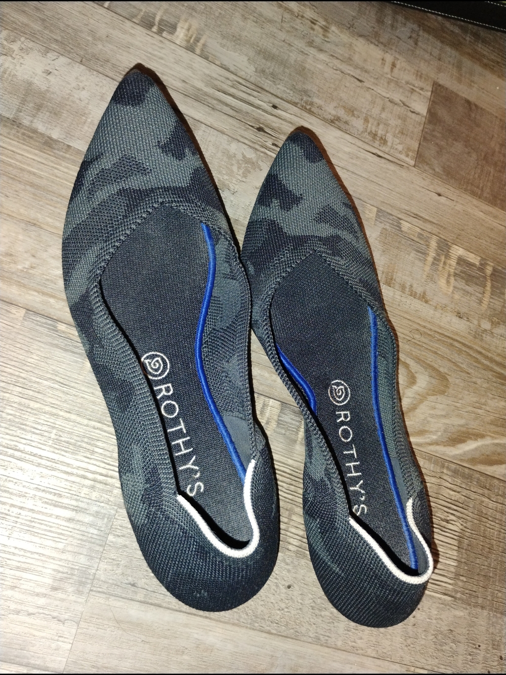 Rothy's Women's Pointed Toe Flat in Black Camo